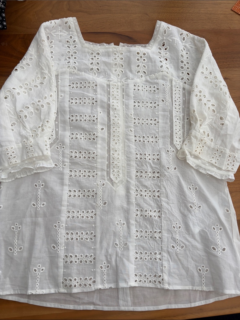 Anthropologie Maje White Eyelet Top